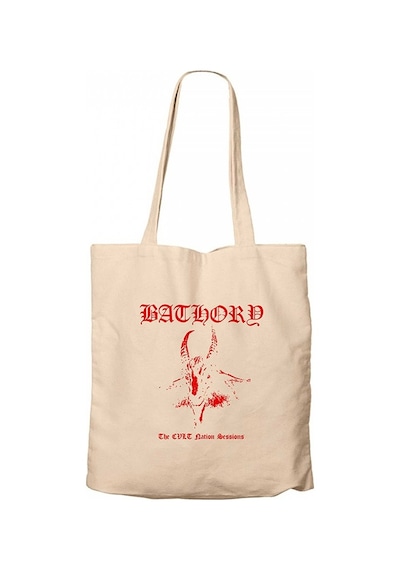 Bathory Black Metal Red Krem Kanvas Bez Çanta Krem