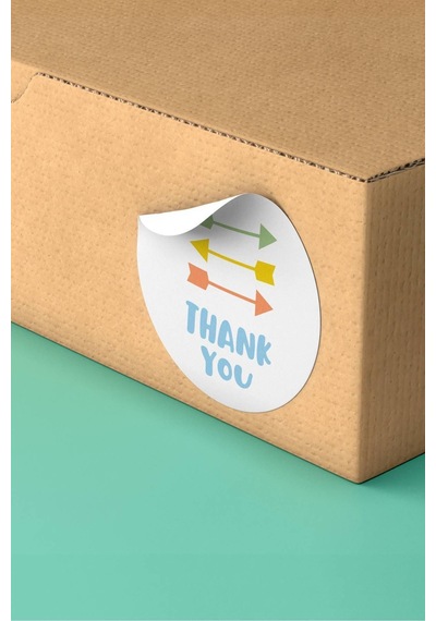 90 Adet Thank You Teşekkür Etiketi Ok Desenli 3x3cm St2029 Diğer