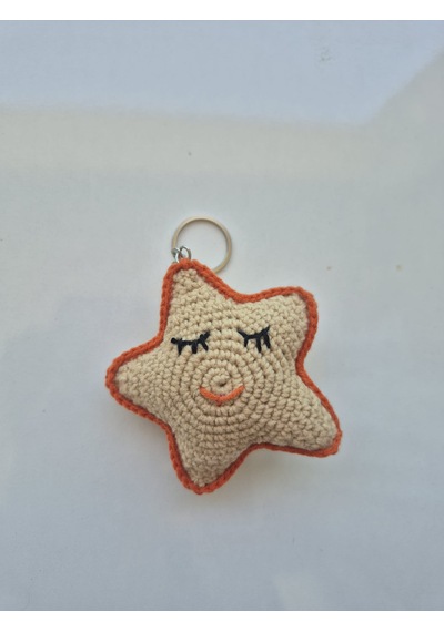 Deniz Yıldızı Anahtarlık 3 Adet Amigurumi Kahverengi