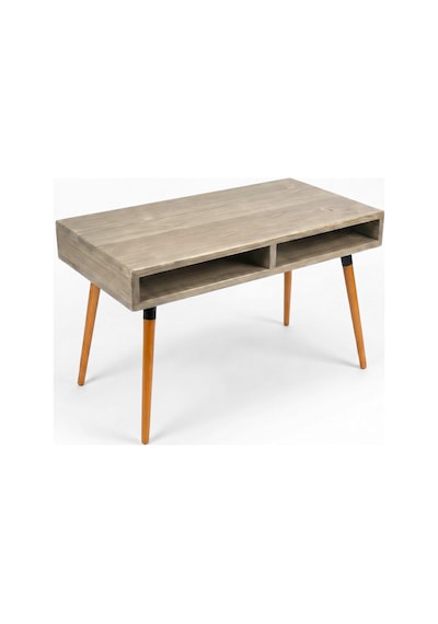 Mobenta Slot Desk: Masif Çalışma & Laptop Masası 2 Gözlü Depolama - 120x60 Al Altın