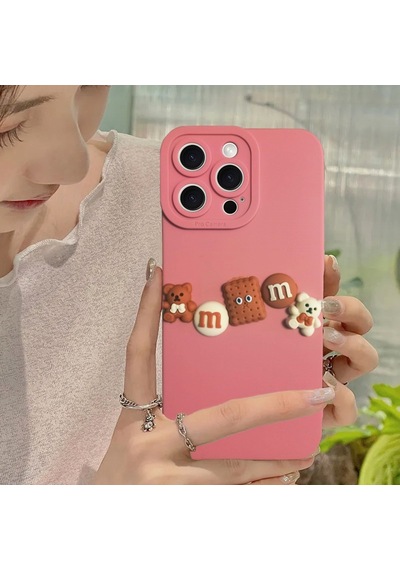 Apple Uyumlu iPhone 15 Pro Kılıf 3d M Bear Kamera Korumalı Silikon Kapak