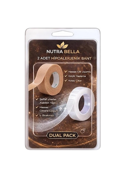 Nutrabella Medikal Bant, Şeffaf Ve Ten Rengi, Hipoalerjenik, Nefes Alabilen, Hassas Cilt Uyumlu, İz Bırakmaz, 2'li Set Çok Renkli Nutrabella Medikal Bant, Şeffaf Ve Ten Rengi, Hipoalerjenik, Nefes Alabilen, Hassas Cilt Uyumlu, İz Bırakmaz, 2'li Set Çok Renkli