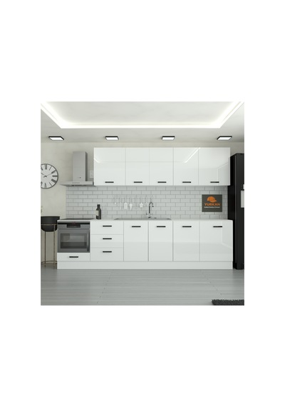 300 Cm Mutfak Dolabı Mdf Kapak Tezgah Dahil Yrkn315 97 Beyaz
