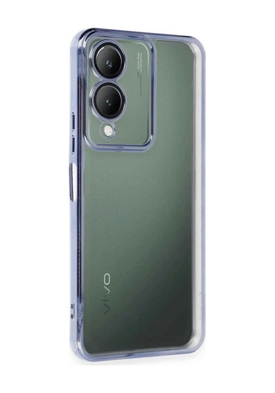 Vivo Y17s Uyumlu Kılıf Lensli Silikon - Açık Mavi