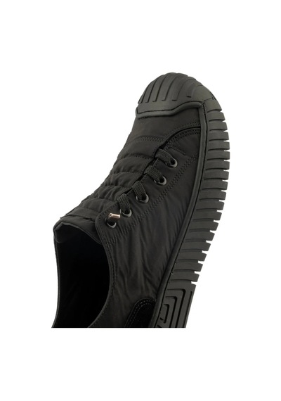 Gamelu Vıgor Unisex Lastikli Memory Foam Keten Sneaker Ayakkabı Siyah