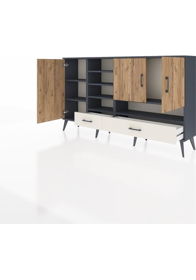 Arges Konsol 8 Raflı 2 Çekmeceli 3 Kapaklı 176x30x99 Antrasit-çam/aytaşı Atlas Çam/aytası - Antrasıt Arges Konsol 8 Raflı 2 Çekmeceli 3 Kapaklı 176x30x99 Antrasit-çam/aytaşı Atlas Çam/aytası - Antrasıt