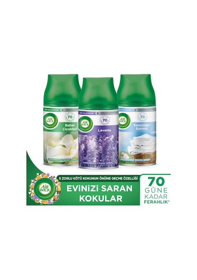 Freshmatic Makine Yedek Lavanta + Bahar Çiçekleri + Temizlik Esintisi Karışık