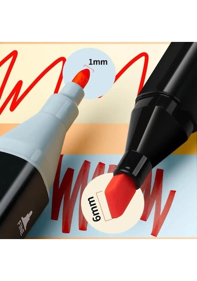 Touch Çift Uçlu Fosforlu Kalem 60 Renk Art Marker Çok Renkli