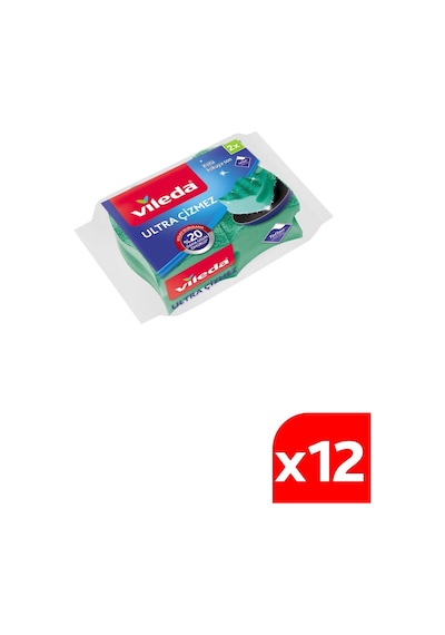 Vileda Ultra Çizmez Oluklu Bulaşık Süngeri 12 x 2'li
