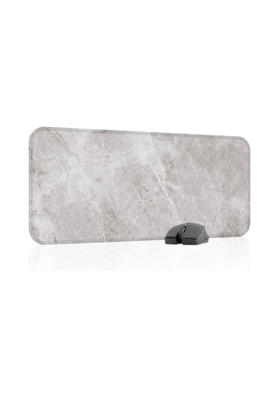 Beyaz Mermer Kaymaz Dikişli Kauçuk Oyuncu Mousepad V4 - 70x30 Xl Gaming Mouse Pad Fare Altlığı