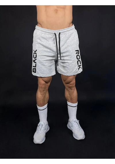 Unisex Baskılı Slimfit Şort GRİ
