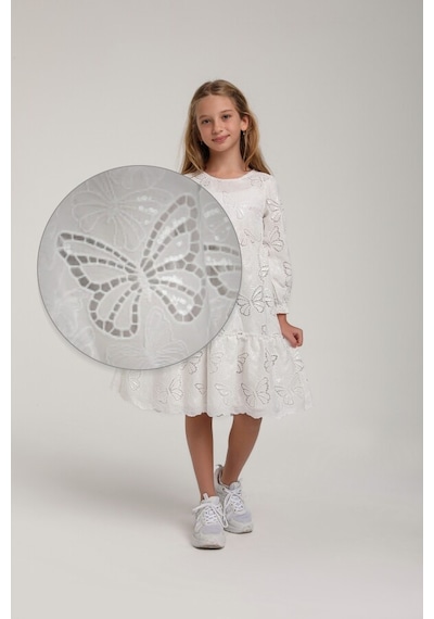 Xo Kids Kız Çocuk Elbise 5-9 Yaş 35944 Beyaz