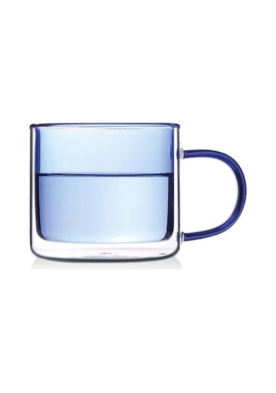 Cam Çift Cidarlı Kupa Mavi 250ml Cam0322