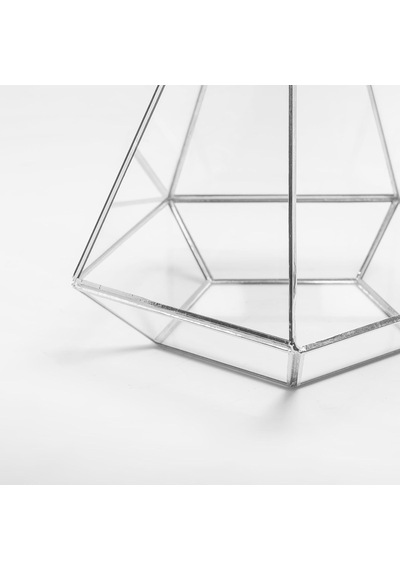 26x21x21cm Gümüş Geometrik Teraryum Cam Fanus Takı Aksesuar Çikolata Kutusu Diğer