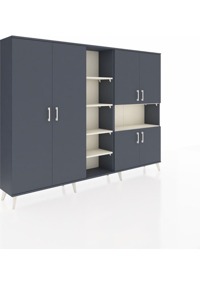 Arges Dolap 13 Raflı 6 Kapaklı 220x30x163 Antrasit-antrasit/aytaşı Antrasıt/aytası - Antrasıt Arges Dolap 13 Raflı 6 Kapaklı 220x30x163 Antrasit-antrasit/aytaşı Antrasıt/aytası - Antrasıt