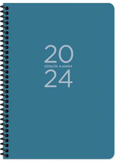 Keskin Color 2024 Atatürk Günlük Spiralli Ajanda Cumhurbaşkanı 17x24 Mavi