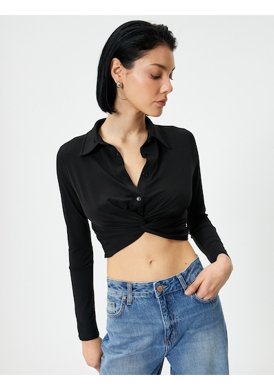 Koton Crop Gömlek Slim Fit Bağlama Detaylı Klasik Yaka Siyah 4sak60019ek 4SAK60019EK999 Siyah Koton Crop Gömlek Slim Fit Bağlama Detaylı Klasik Yaka Siyah 4sak60019ek 4SAK60019EK999 Siyah
