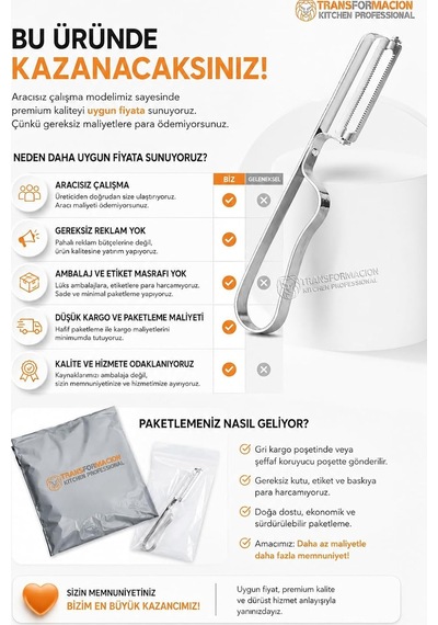 2'li Profesyonel Sebze Meyve Soyacak Seti, Ergonomik Düz Ve Tırtıklı Bıçaklı Mutfak Soyucu 304 Paslanmaz Çelik 7 Diğer