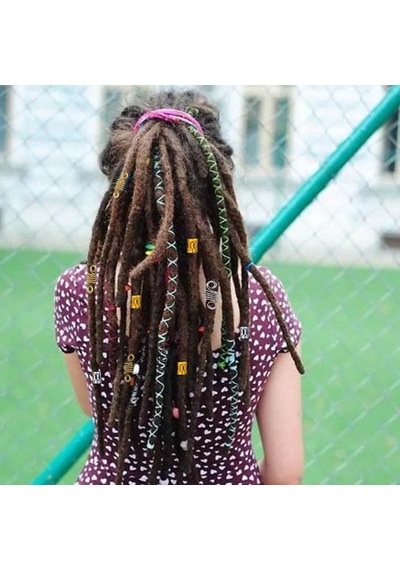200pcs Alüminyum Saç Bobin Dreadlocks Örgülü Yüzükler Metal Saç Kuffs Örgü Boncuklar