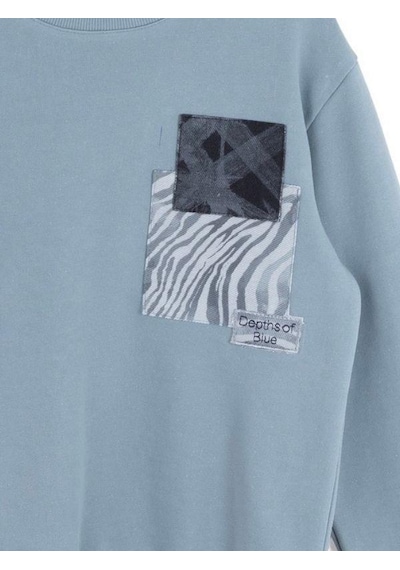 Zekids Erkek Çocuk Desenli Sweatshirt-16145 Gri