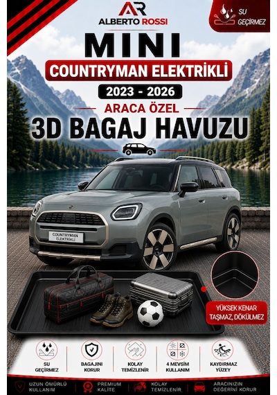 Mini Countryman Elektrikli 2023 - 2026 Araca Özel 3d Bagaj Havuzu