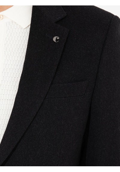 Cacharel Siyah Slim Fit Kaşmir Ceket