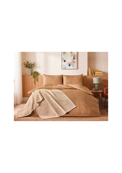 Doqu Home Casual Nevresim Takımı / Yatak Örtüsü Seti Tek Kişilik - Vizon Bej