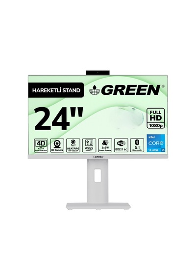 Green GT24 i5-12400 16 GB 512 GB SSD 24" W11 All In One Masaüstü Bilgisayar