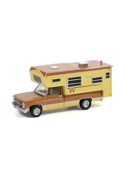Greenlight 1986 Chevy Silverado With Winnebago Silde-ın Camper 1/64 Model Araba