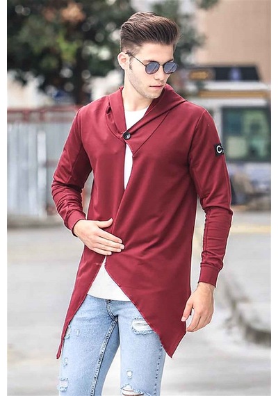 Madmext Bordo Uzun Hırka 2226 Bordo