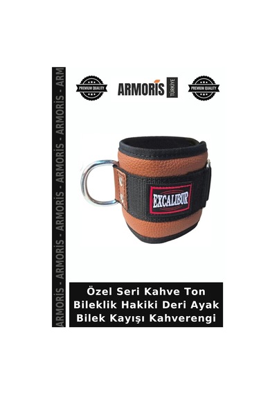Özel Seri Kahve Ton Bileklik Hakiki Deri Ayak Bilek Kayışı Kahverengi