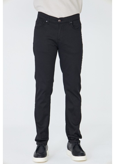 Siyah Tencel Kumaş Erkek Yazlık Chino Pantolon