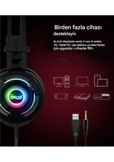 Pg-r008 Ps4-ps5-nintendo Switch-xbox Uyumlu Pc Led Oyuncu Kulaklığı