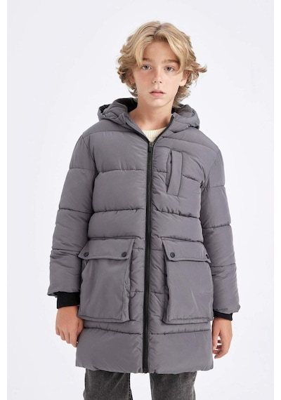 DeFacto Erkek Çocuk Su İtici Kapüşonlu Fermuarlı Cepli Polar Astarlı Parka C8801A824CWAR129 DeFacto Erkek Çocuk Su İtici Kapüşonlu Fermuarlı Cepli Polar Astarlı Parka C8801A824CWAR129