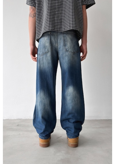 Flaw Lazer Soldurma Efektli Regular Jean-29582 Mavi