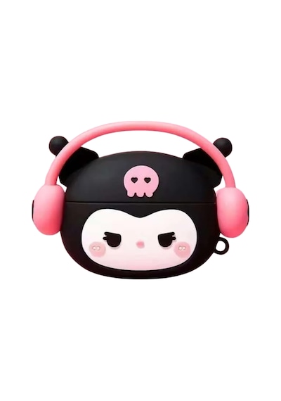 Apple Uyumlu AirPods Pro 3. Nesil Kuromi Kulaklık Figürlü Koruyucu Kılıf Siyah