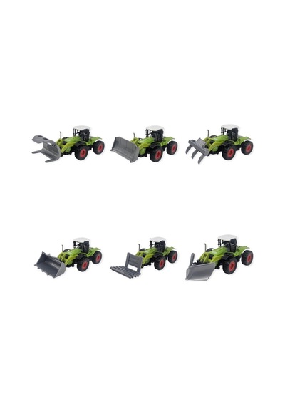 6'lı Set Farm Mini Oyuncak Traktör - 14 Cm Çiftlik Araçları Lisinya