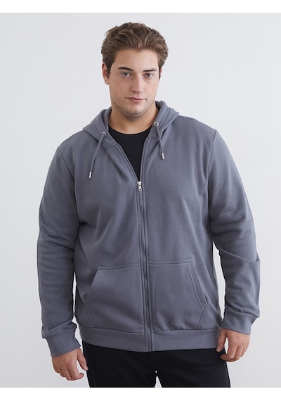 Lcwaıkıkı Classic Gri Kapüşonlu Uzun Kollu Erkek Fermuarlı Sweatshirt