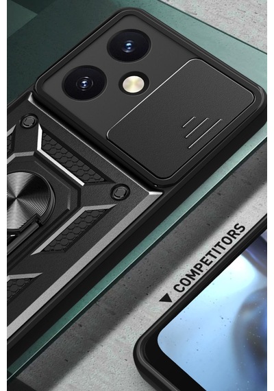 Newface Vivo Y27 Kılıf Pars Lens Yüzüklü Silikon - Gümüş Gümüş
