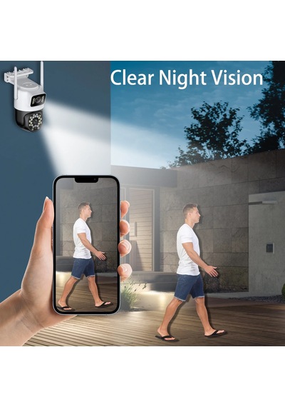 Fhd 2mp Çift Kameralı Çift Ekranlı Ptz Outdoor Güvenlik Kamera...