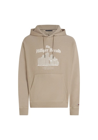 Tommy Hilfiger Herald Skylıne Hoody, Afe Bej Erkek Sweatshirt