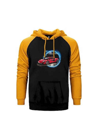Asphalt 9 Legends 3d Car Sarı Renk Reglan Kol Kapşonlu Sweatshirt Sarı