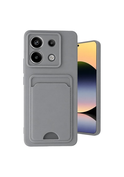 Xiaomi Redmi Note 13 Pro 5g Kılıf Kelvin Kartvizitli Silikon - Gri