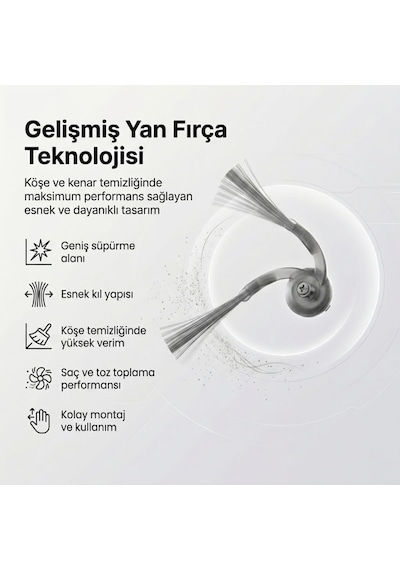 Roborock Saros 20 İle Uyumlu 2 Ana Fırça 4 Yan Fırça 4 Filtre 4 Mop 1 Deterjan 4 Toz Torbası 8