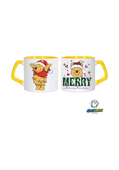Ghostbastır Design Winnie The Pooh Noel Yılbaşı Kupa Bardak Tek Adet 1097 çok renkli
