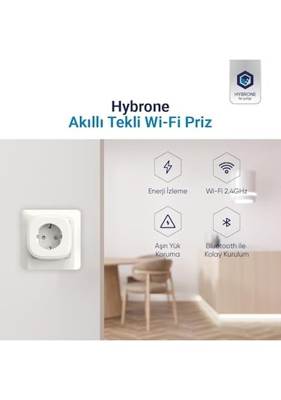 Akım Korumalı Wi-fi Akıllı Priz, Enerji İzleme, Çocuk Kilidi, 16 Amper, Uygulama İle Uzaktan Kontrol 0