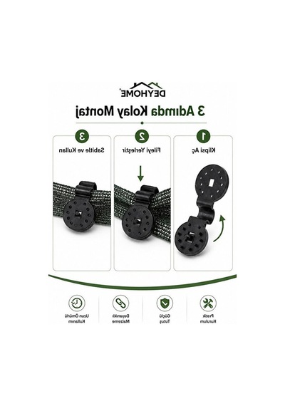 Gölgelik Sabitleme Klipsi Uv Dayanımlı Sera, Bahçe Filesi, Gölgelik Tente Ve Tarım Ağı Sabitleyici Klips Siyah 50