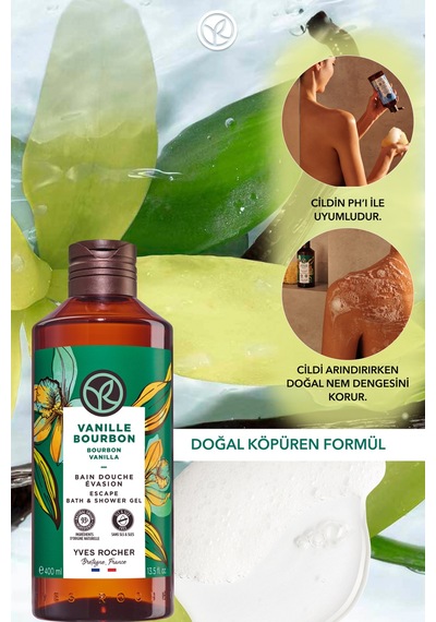 Yves Rocher Duş Jeli - Nemlendirici Egzotik Vanilya -sls,sles İçermez,vegan-400ml Diğer