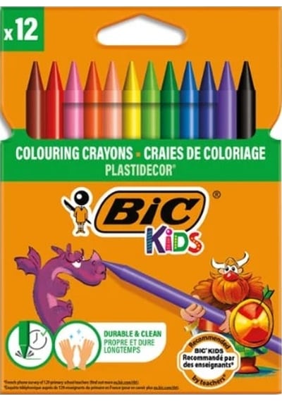 Bic Kids Plastidecor Pastel Boya Kalemi 12'li Kutu