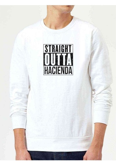 Pubg Straıght Outta Hacıenda Baskılı Beyaz Erkek Sweatshirt